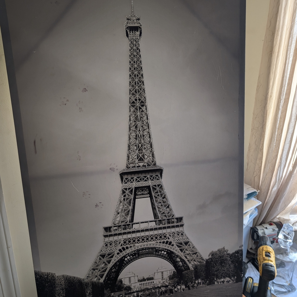 Eiffel Tower Black and White Canvas Art